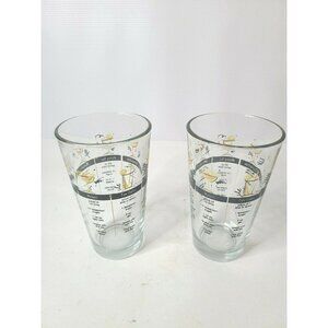 𝅺VINTAGE Drinking Glasses with Cocktail Recipes Art